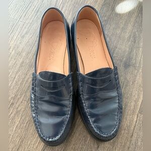 J.Crew Lug Sole Navy Blue Winona Penny Loafers